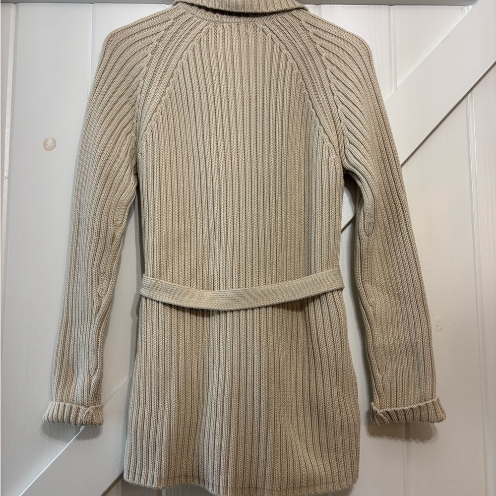 Eddie Bauer Women's Beige Oatmeal Ribbed Cardigan Fisherman core Heritage Small - Picture 4 of 10